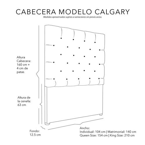 Colchon Queen Size Spring Air Marte con Cabecera Calgary Gris Rata