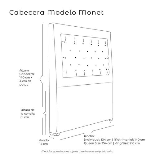 Colchon Matrimonial Spring Air Marte con Cabecera Monet Ladrillo