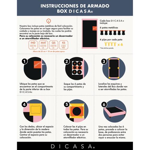 Cabecera Matrimonial Dicasa Sigma con Box Gris Oscuro