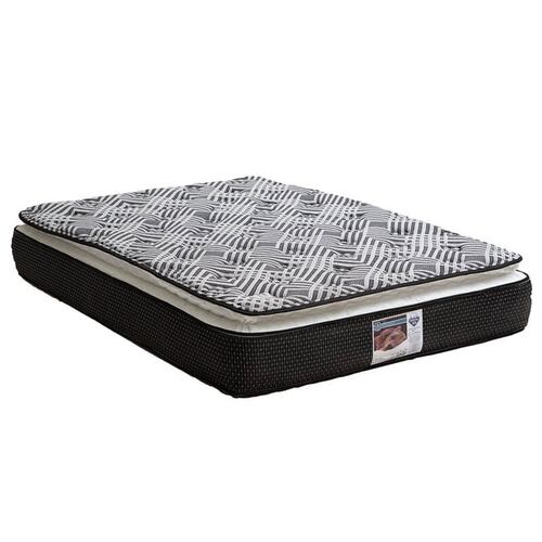 Colchon Matrimonial Spring Air Omega Con Cabecera Lugo y Box Gris Oscuro