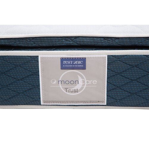Colchon Matrimonial Restonic Trust Con Cabecera Mary y Box Mostaza