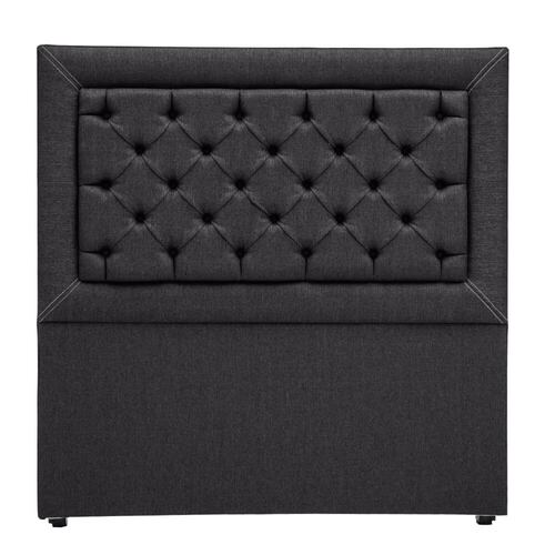 Colchon Matrimonial Spring Air Monaco Con Cabecera Mary y Box Gris Oscuro