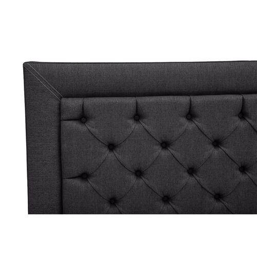 Colchon Matrimonial Spring Air Monaco Con Cabecera Mary y Box Gris Oscuro
