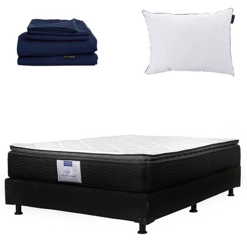 Colchón matrimonial Dicasa Legan con Box, almohada y sabanas