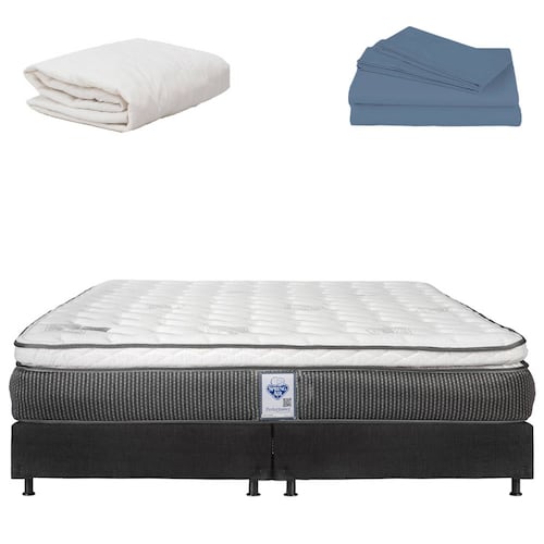 Colchon King Size Spring Air Phantom Con Box Negro, Protector y Sabanas.
