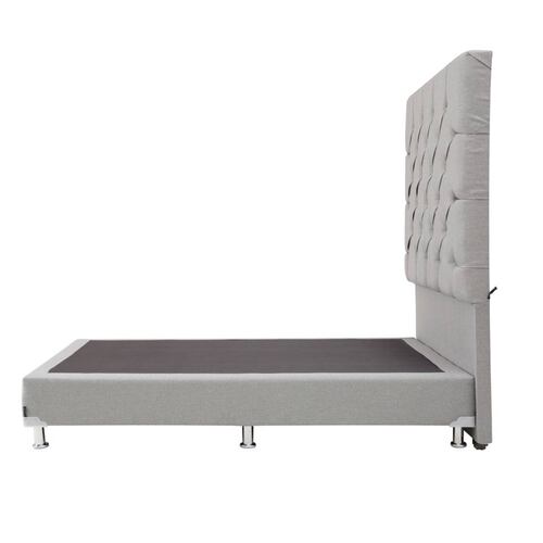 Colchón Restonic en caja Roll matrimonial con box y cabecera Dicasa Capri gris