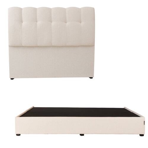 Cabecera King Size Dicasa Nube con Base Cama Colt Beige