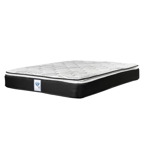 Colchón Queen Size Spring Air Premier con Cabecera Dicasa Bilbao y Box Rivoli Gris