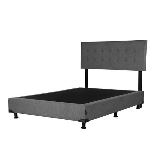 Colchón Queen Size Spring Air Premier con Cabecera Dicasa Bilbao y Box Rivoli Gris