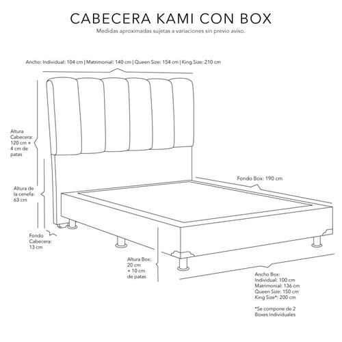 Cabecera King Size Dicasa Kami con Box Negro