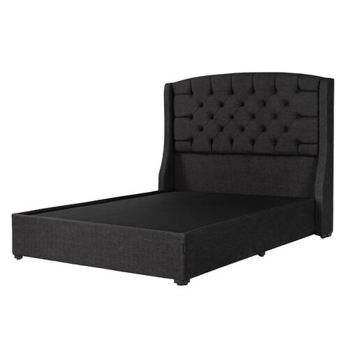 Colchon Matrimonial Spring Air Morgan con Cabecera Sitka, Base Cama Belt Negro y Edredon Palermo