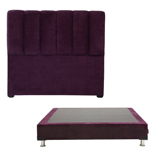 Cabececera Queen Size Dicasa Kami con Box Velvet Morado