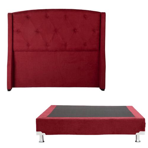Cabecera Queen Size Dicasa Zefyr con Box Alessa Rojo