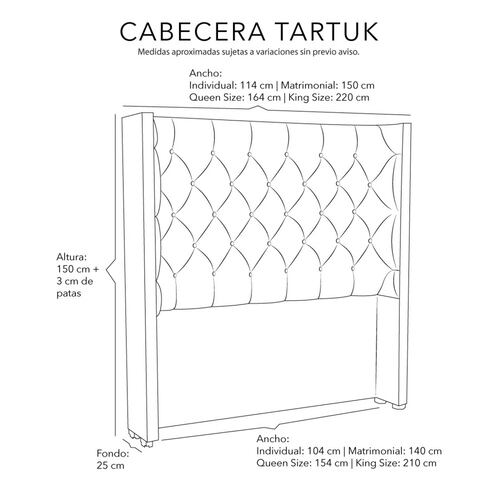 Cabecera Individual Dicasa Tartuk Gris Claro