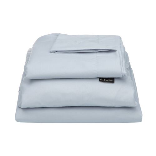 Edredon Individual Dicasa Couzy Azul Marino con Gris, Sábanas Softy Platino