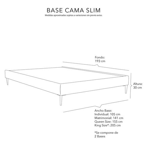 Base Cama King Size Dicasa Slim Gris Claro
