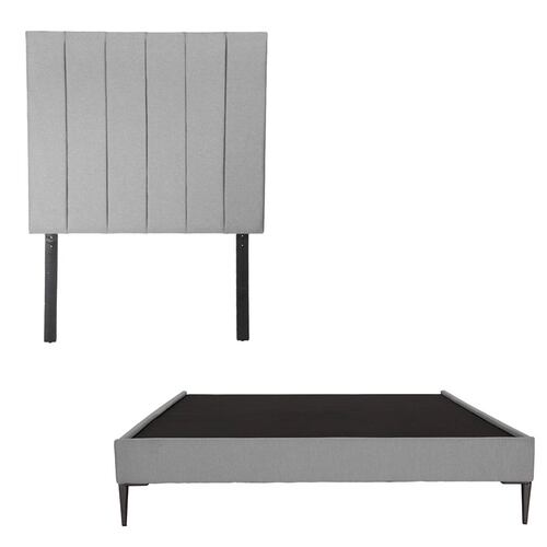 Cabecera Individual Dicasa Argos Gris Claro con Base Cama Slim.