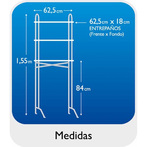 Mueble Ahorra Espacio Para Baño Konekte 3 Repisas color Blanco.