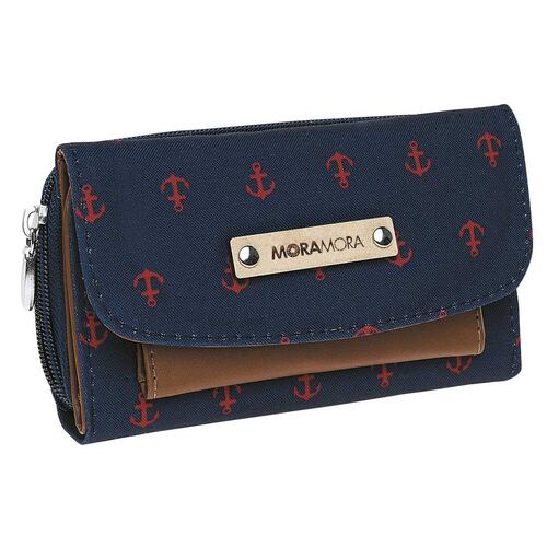 Moramora bolsas gardi Cartera tela Mujer Marino rojo