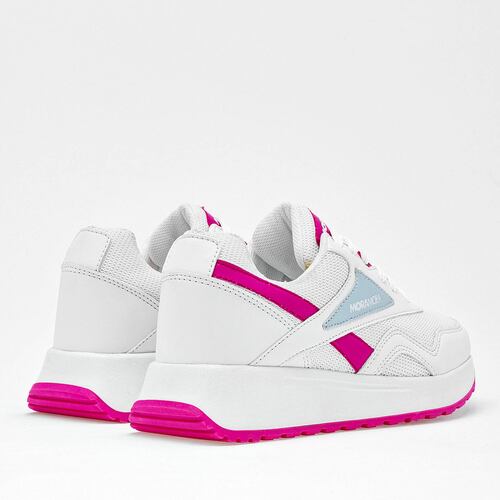 Moramora Tenis urbano para mujer blanco fucsia azul Codigo 125515E