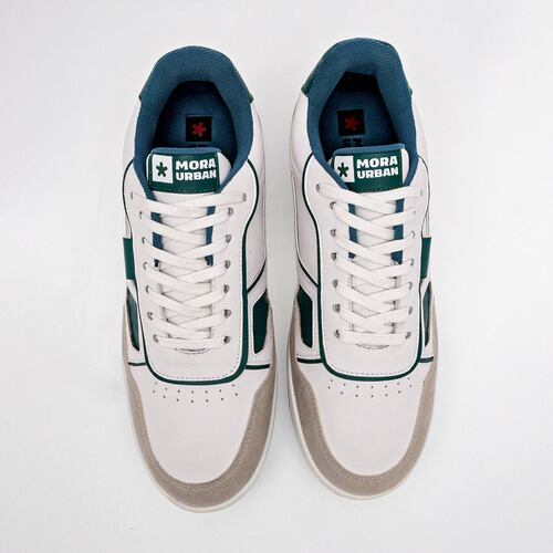 Mora Urban Tenis urbano para hombre blanco latte verde Codigo 125482F