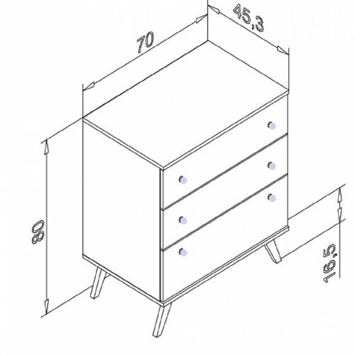 Cajonera Cómoda Credenza Consola Bertolini RT 3018 Rustico