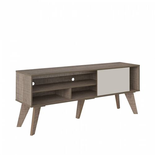 Mesa De TV Bertolini VIP Canela Off White Pantalla 60 Pulgadas