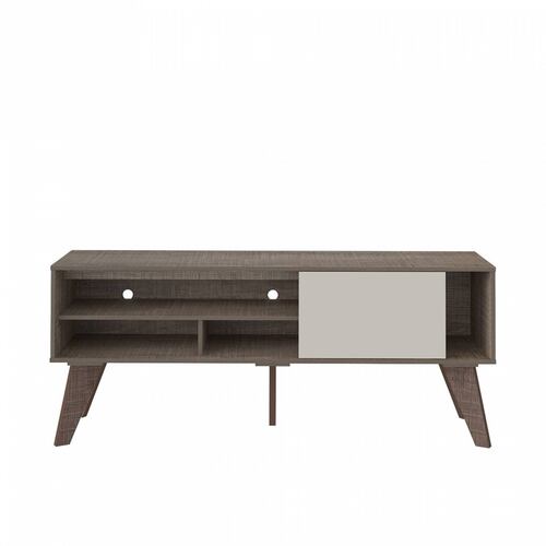 Mesa De TV Bertolini VIP Canela Off White Pantalla 60 Pulgadas