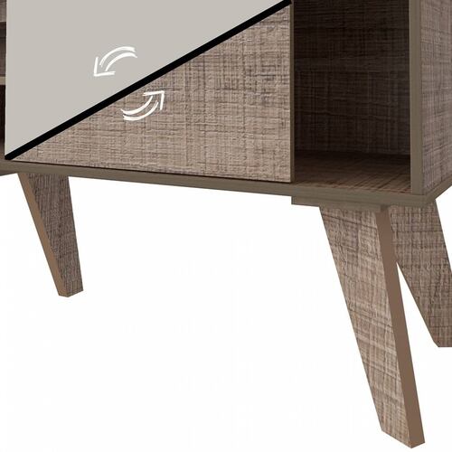 Mesa De TV Bertolini VIP Canela Off White Pantalla 60 Pulgadas