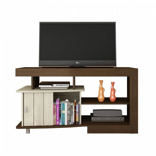 Mesa De TV Bertolini Royal Imbuía Capuccino Pantalla 47 Pulgadas