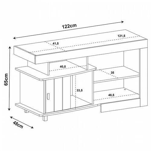 Mesa De TV Bertolini Royal Imbuía Capuccino Pantalla 47 Pulgadas