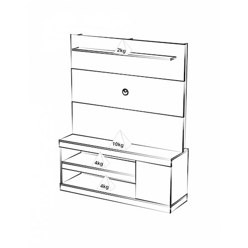 CE BERTOLINI CAPRI OFF WHITE PINO RIPADO PARA TV HASTA 60 Pulg 