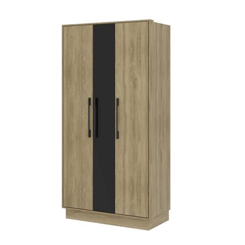 ROPERO CLOSET BERTOLINI 1135 3 PUERTAS NOCE C NEGRO