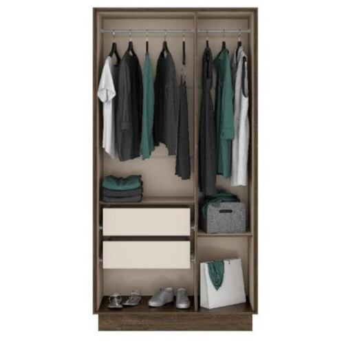 ROPERO CLOSET BERTOLINI 1135 3 PUERTAS NOCE C NEGRO