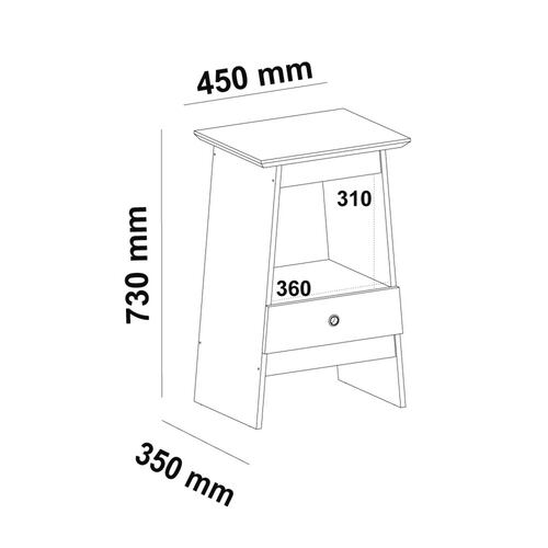 M LATERAL BERTOLINI EDEN 2 Nichos 1 Cajón   Pino Negro