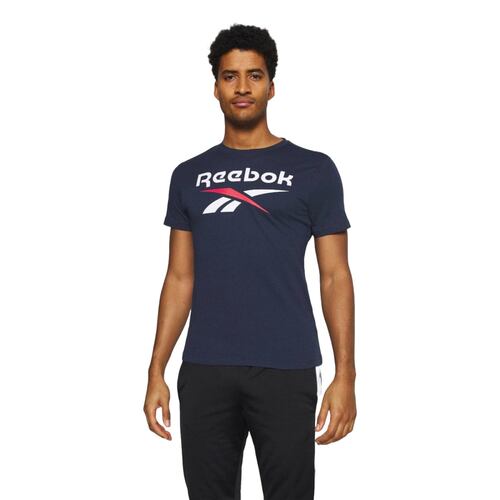 PLAYERA REEBOK HOMBRE AZUL REEBOK IDENTITY STACKED LOGO T-SHIRT IM1620.