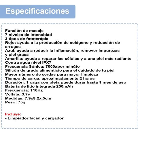 SUPER LIMPIADOR FACIAL VAK 14S CON TERAPIA LUZ PURIFICADOR RESTAURADOR .