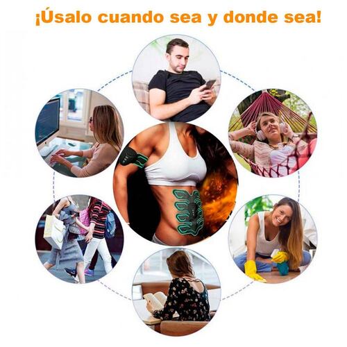 Electro Estimulador Muscular Vak Ems PRO Pad 8 Abdominales .