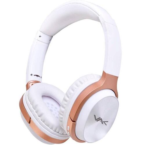 AUDIFONOS VAK T20 Bluetooth FM Entrada SD Aux Diadema GIRATORIA lujo Blanco.