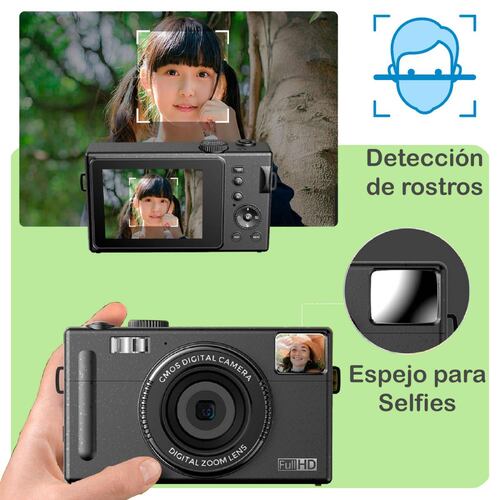 Camara Digital Vak CDR1 Lcd 3' 24mp video efectos pc Negro.