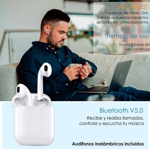 Reloj Smartwatch VAK Y3 con audifinos Bluetooth Fitness Rosa.
