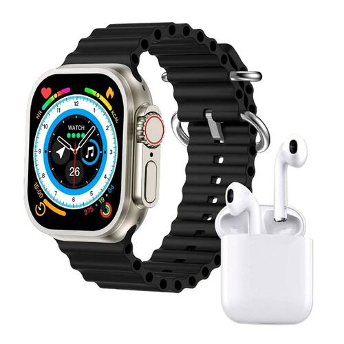 Reloj Smartwatch VAK Y3 con audifinos Bluetooth Fitness Negro