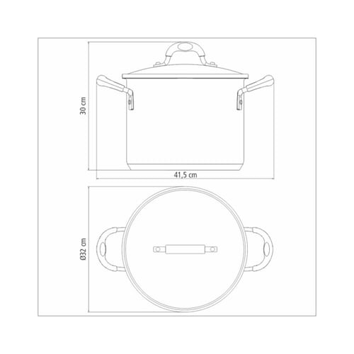 Olla Alta Solar Silicone de 30 cm 15.4 litros