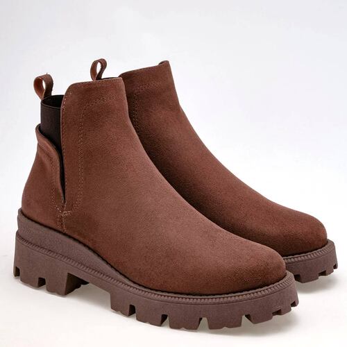 BOTA CHUNKY CON ELASTICO Been class 17513 Color Cafe PARA Mujer Tx7