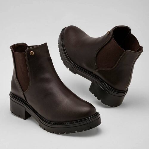 BOTA CHUNKY CON ELASTICO Moramora 180EN292 Color Cafe PARA Mujer Tx7