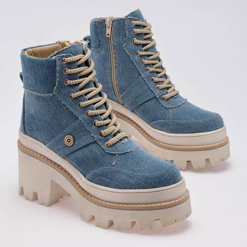 BOTA CON AGUJETA Y PLATAFORMA Moramora 180PK0701 Color Azul PARA Mujer Tx7
