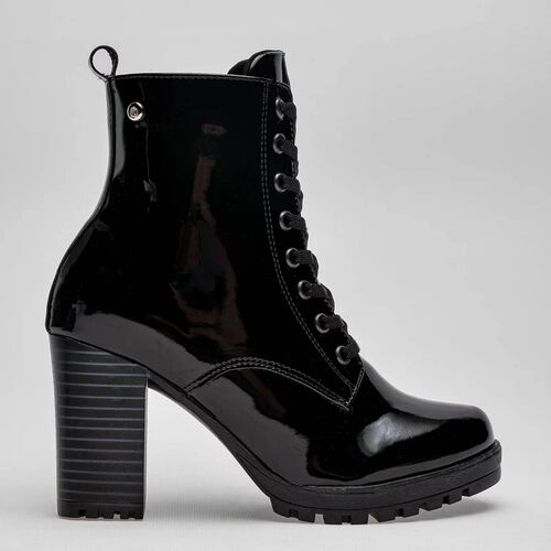 BOTA CHAROL CON AGUJETA Y TACON CUADRADO Moramora 2011030 Color Negro PARA Mujer Tx7