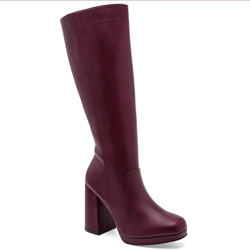 BOTA LARGA CON PLATAFORMA Pietro alessandro 5660 Color Vino PARA Mujer Tx7