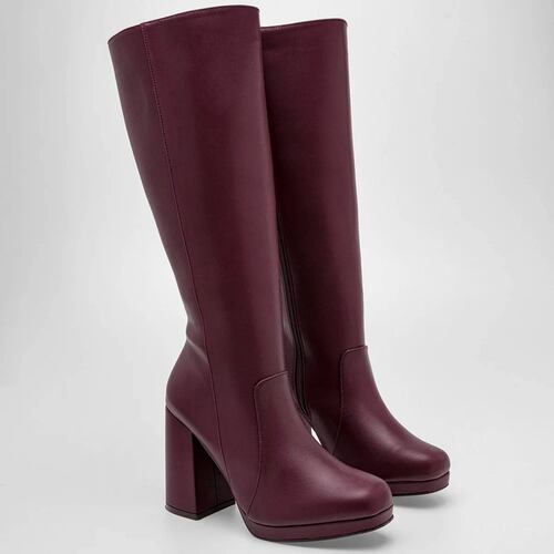 BOTA LARGA CON PLATAFORMA Pietro alessandro 5660 Color Vino PARA Mujer Tx7