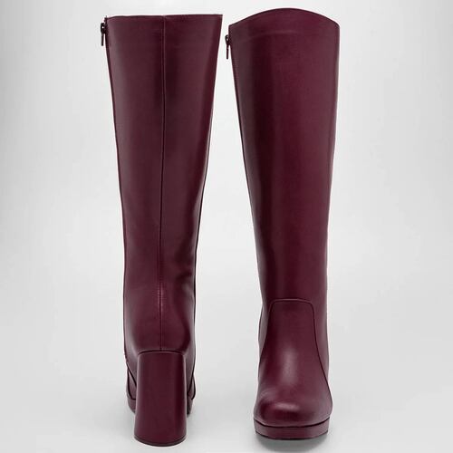 BOTA LARGA CON PLATAFORMA Pietro alessandro 5660 Color Vino PARA Mujer Tx7